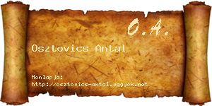 Osztovics Antal névjegykártya