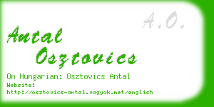 antal osztovics business card